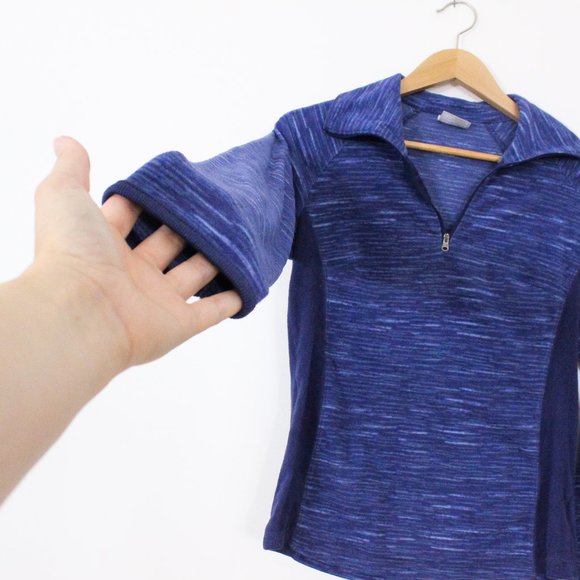 *Columbia Blue Terry 3/4 Zip - Picture 5 of 6